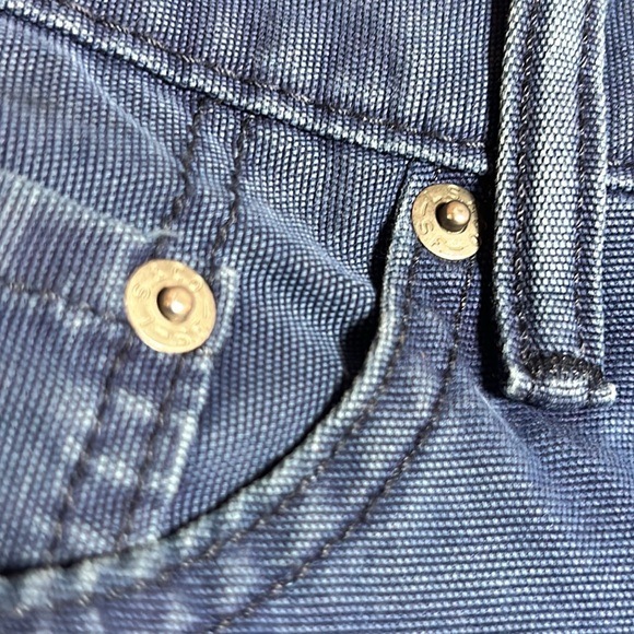 Xl Men’s Levi White Tab Navy Blue 100% Cotton Canvas Jean Material Size W32”L36” - Picture 9 of 9